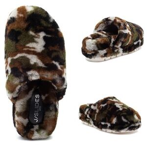 JSlides Sleek Genuine Shearling Platform Slipper size US 6